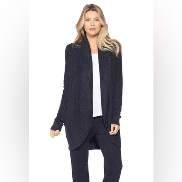 Barefoot Dreams CozyChic Lite Circle Cardi in Navy - Picture 10 of 10